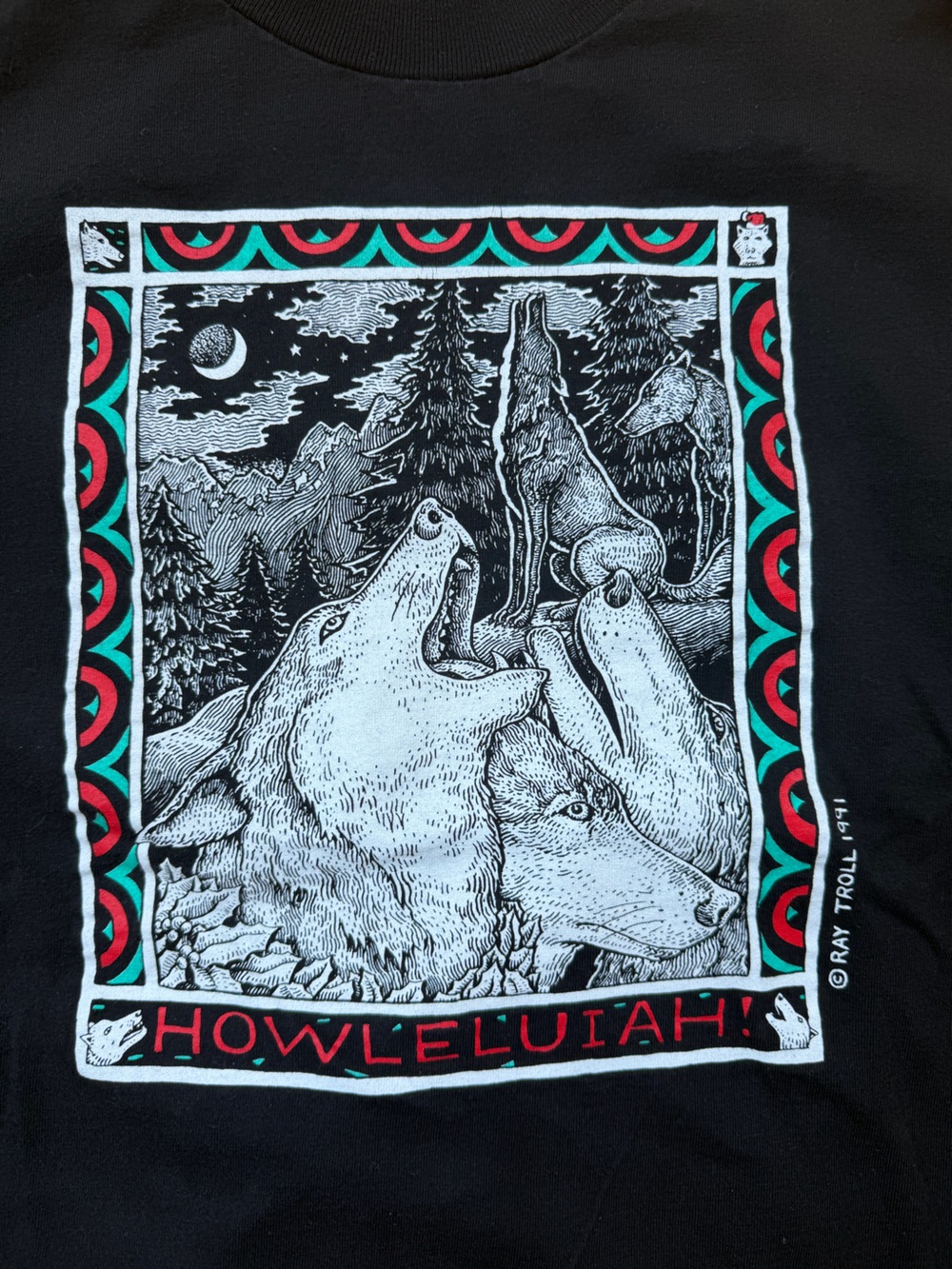 Vintage 1991 Ray Troll Alaska T shirt -
Howlelujah - men’s medium